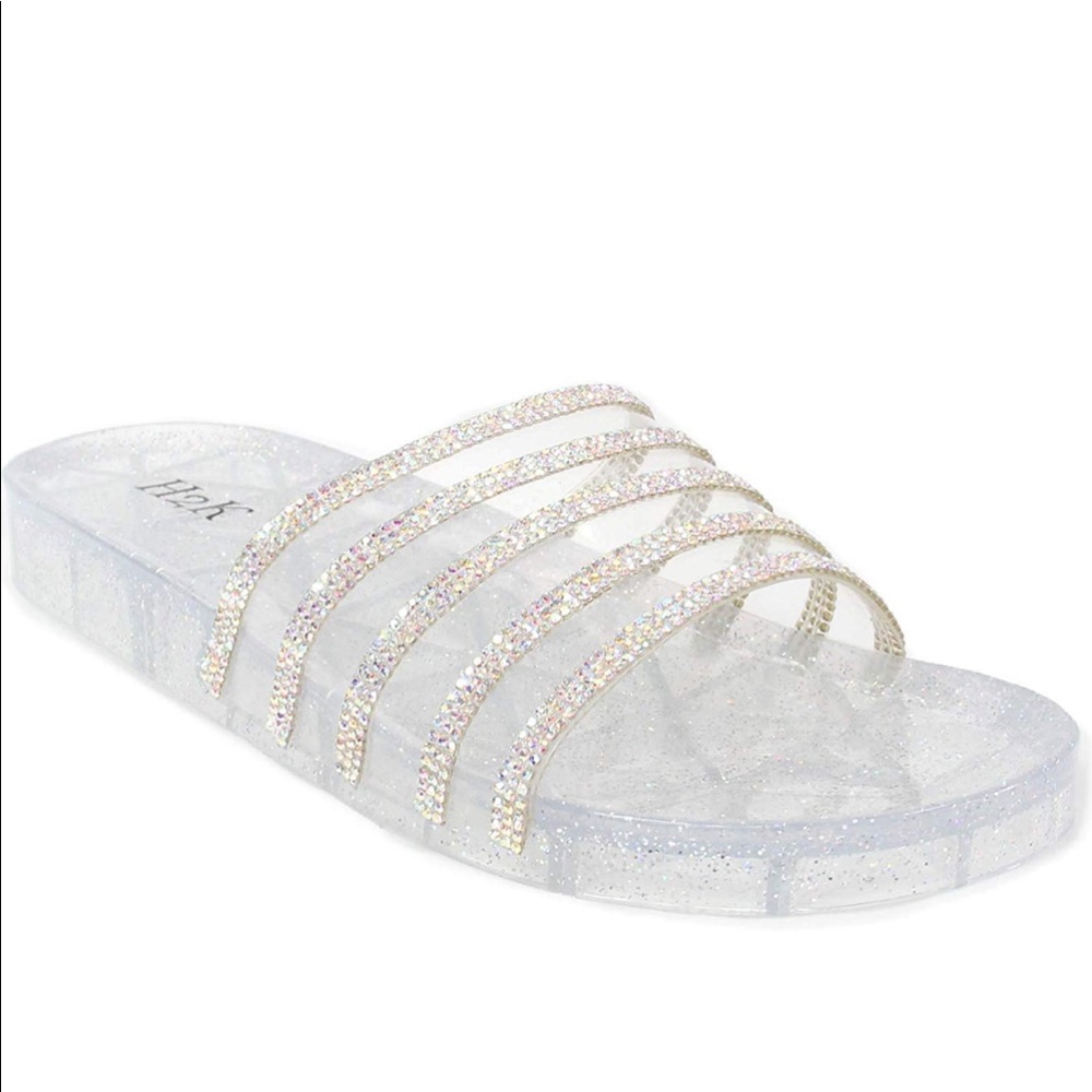 Jelly Rhinestone Slide On Sandals - Picture 3 of 6